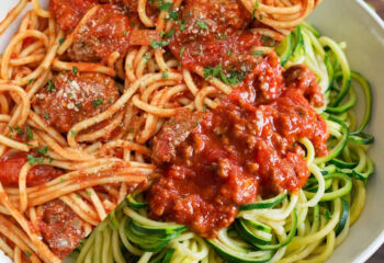 Meatballs in Tomato Sauce w/Pasta or Spaghetti Squash/Zoodles
