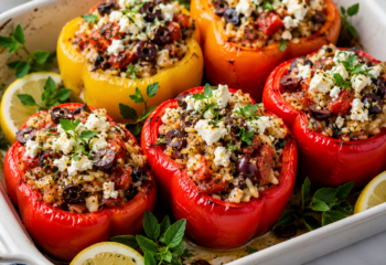 Greek Stuffed Peppers (Vegetarian)
