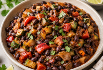 Chipotle Braised Vegetables & Black Beans (Vegetarian)