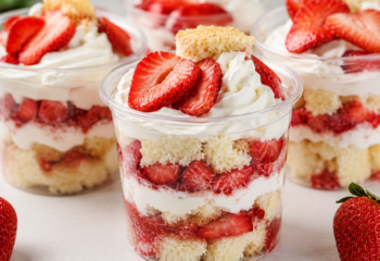 Fresh Strawberry Shortcake Trifle Cups (GF & Dairy Free Avail)
